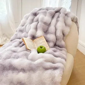 Thick Plush Sofa Blanket, New Tokas Faux Fur Blanket, Ultra Soft Short Fluffy Pillow Blanket, for Couch Bedroom Living Room, 50x60 Inch, Winter Blanket