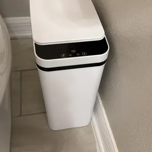 2 Pack 12L ABS Automatic Trash Bin, Touchless Motion Sensor Smart Garbage Can (23.5cm*15.5cm*30cm) for Kitchen, Bedroom, Home Household Use，Slim Waterproof Small Trash Bin（Father's Day gift）