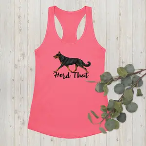 "Herd That" Cropped B&T Beauceron Women’s fitted racerback tank top