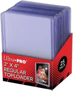 Ultra Pro 25 Pack 3" x 4" Regular Toploader for Sports Trading Cards - Clear Plastic Sleeves for Baseball, Football, Basketball, Hockey, Golf - Time Tested Quality since 1952