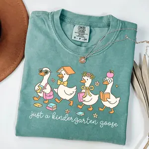 [A NEW COLLECTION] Comfort Colors Teacher Shirt, Kindergarten Teacher Teacher Shirt, Goose Shirt, Kinder Teacher Shirt, Back to School Shirt, Teacher Tee