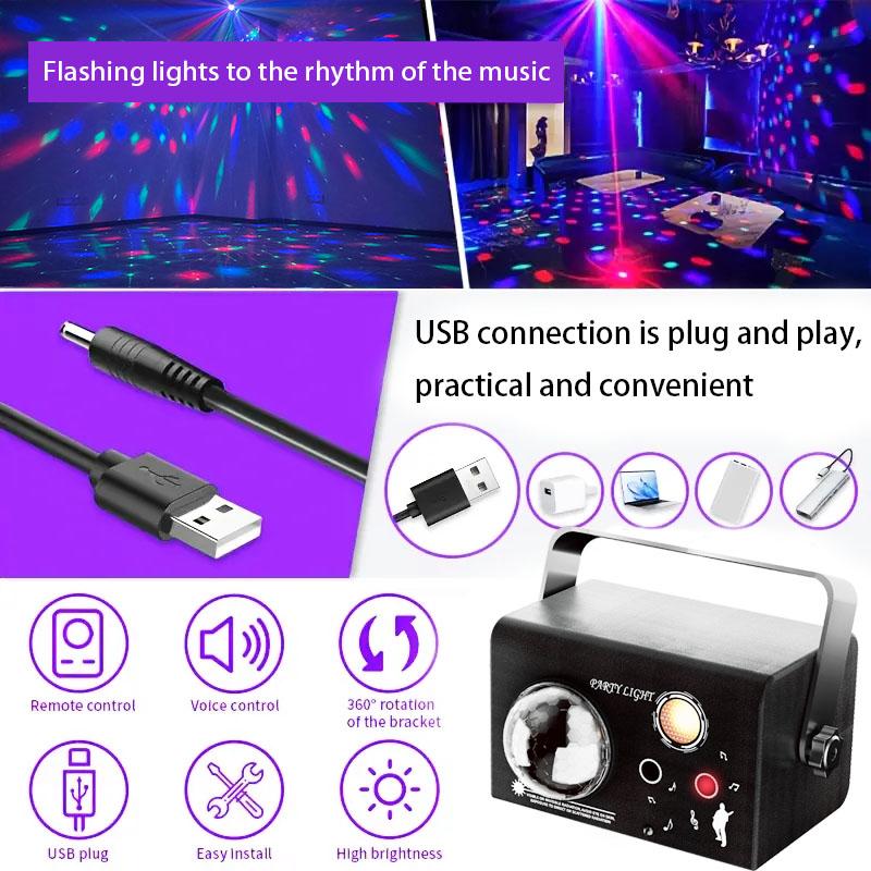 1pc 3-in-1 Square Disco Light Modern Black Style Sound Activated Strobe Multi-Mode Party Lamp for Home, KTV, Stage, and DJ Events