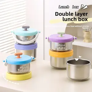 Leak Proof Stainless Steel Insulated Lunch Box for Soup Rice Porridge Hot Food Portable Thermal Food Container for Office Workers Students Outdoor Travel Compact Lightweight BPA Free Vacuum Flask Styl