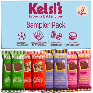 Kelsi's Brownie Batter Bites Sampler 8 Pack - Gluten Free, Dairy Free, No Refined Sugar, honey and dates only - Paleo Friendly