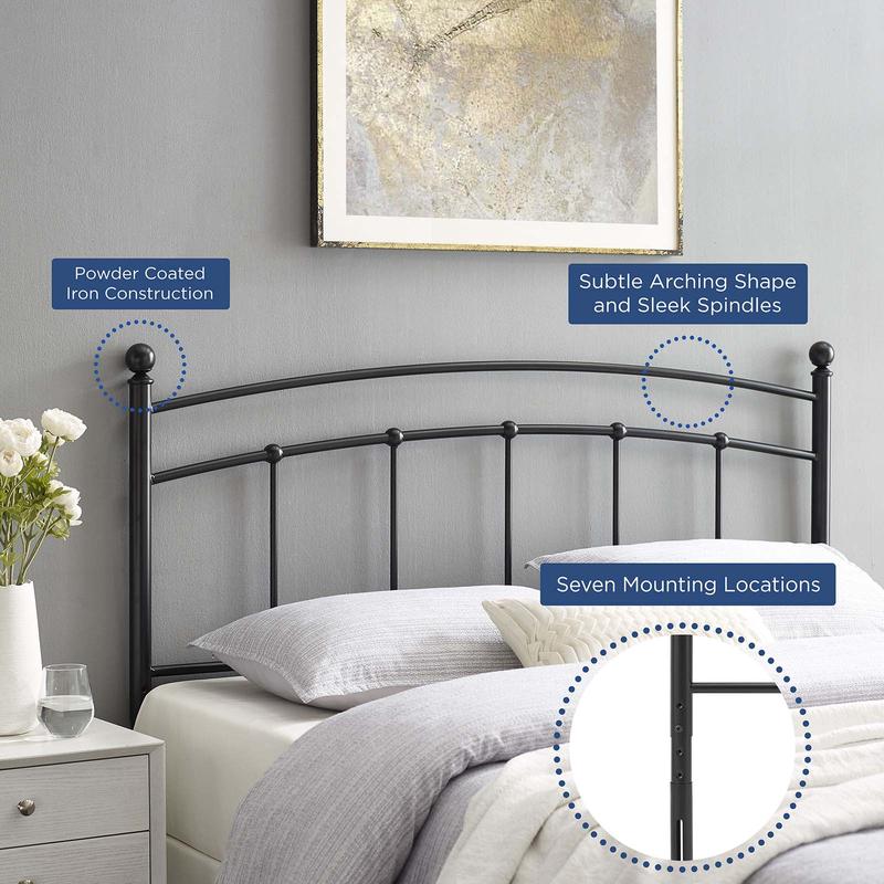 Modway Abigail Full Metal Headboard in Black