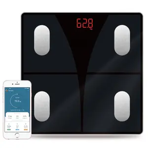 Scale for Body Weight and Fat Percentage, Digital Bathroom Smart Bluetooth Scale LED Display, 15 Body Composition Analyzer Baby Weight BMl Health Monitor Sync with App 400lbs Healthcare Sanggol