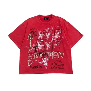 Mixed Emotion Crimson Warning Tee Red