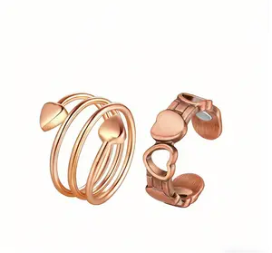 Premium 2Pcs Copper Magnetic Rings for Men & Women – 99.9% Pure Copper, Unisex Design, Ideal Gift