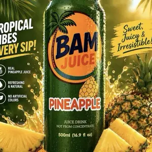 Bam Juice - Mango Cherry Pineapple Passion Fruit Flavors 500ml Cans Refreshing Fruit Drinks 3 cans Beverage Pinya