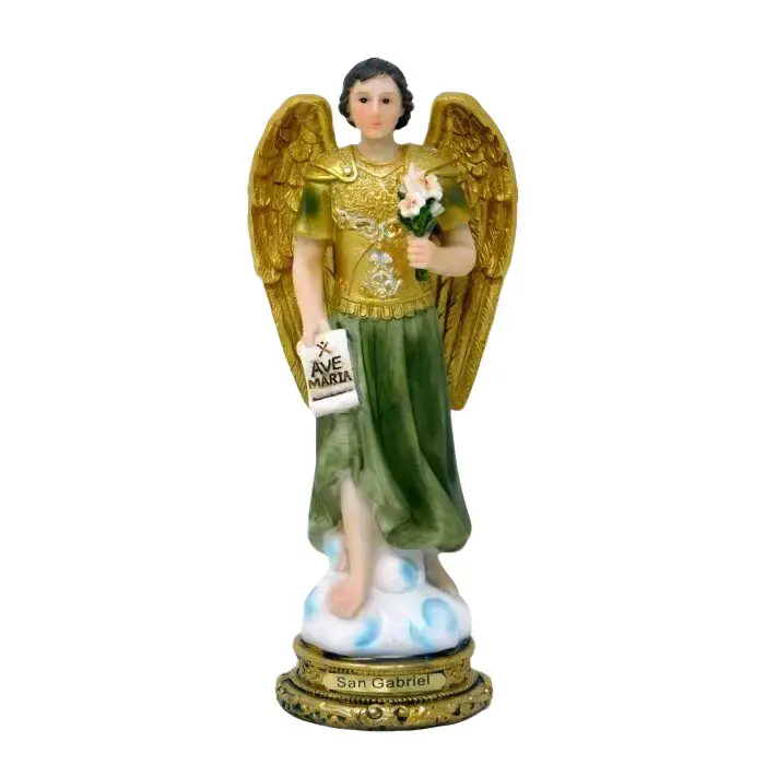 San Gabriel Arcangel 8" Inches Tall 25046-8 St Gabriel Archangel Estatua Brand New Saint Religious art image, home decor, wall decor, church events, gifts