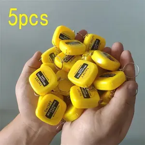 5 Pack 39.37 Inch Stainless Steel Tape Measure, Durable Lead-Free Mini Keychain, Lightweight Portable for DIY, Building, Daily Use