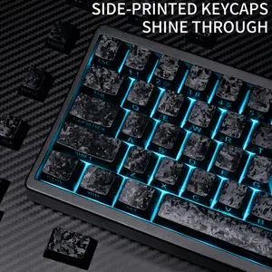 Dig Aura Forged Carbon-Look Cherry Profile Keycaps Set 142-key keycap set（only keycap, not include a keyboard）
