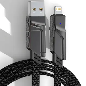 Four-In-One PD/USB 240w Fast Charging Cable for Type-C/iOS Interfaces, Quick Phone Charger Line, 240w Mech Cable