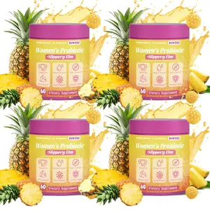Feminine Probiotic Gummies | Slippery Elm & Prebiotics Lactobacillus | pH Balance & Dryness Relief Supplement, 60 Count