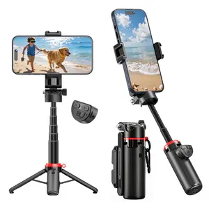 2026 Mini Selfie Stick with Focus Extendable Ultra-Stable Quad-Leg Base 360° Rotation Wireless Bluetooth 5.3 Remote for Android & iOS Lightweight Travel-Ready Selfie Stick & Tripod - Mount