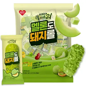 Korean Food CJ Freshway Melon Crunch Roll Snack 10.6 oz (30 Individually Wrapped Pieces) – Crispy Korean Grain Roll with Sweet Melon Cream Filling