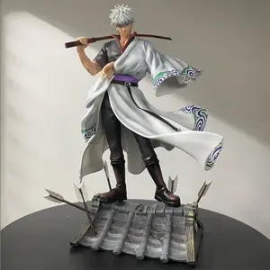 30cm Anime Gintama GK Figure Peripheral Sakata Gintoki Figure Soul Damn Model Standing Statue PVC Collection Decoration Toy