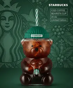 2026 Bear Glass Cup Mug Holiday Hard To Find Collectible 590ml Starbucks style