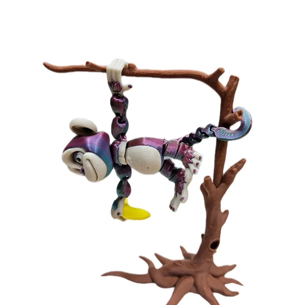 mini rainbow flexi monkey with tree and Banana mini rainbow flexi monkey with tree and Banana