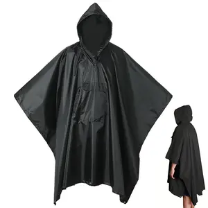 Hooded Rain Poncho for Adult with Pocket Waterproof Lightweight Unisex Raincoat Multi Functional 3 In 1 Outdoor Raincoat Hooded Sleeve Waterproof Rain Poncho Cover for Motorcycle Camping Picnic