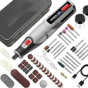 Cordless Rotary Tool Kit, 4V 4000mAh , 80 Accessories, 9 Speed Settings, 28000 RPM Max, Type-C  (PRT-Grey)