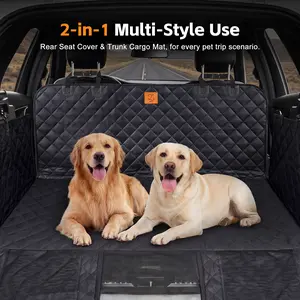 ZVRpet Dog Car Seat Cover with Mesh Window  Waterproof & Scratch-Resistant Pet Hammock for Back Seat High-Strength PP Support Board Undeformable Heavy Duty Non-Slip Protector for SUVs & Trucks Large Size Summervibes petlovers