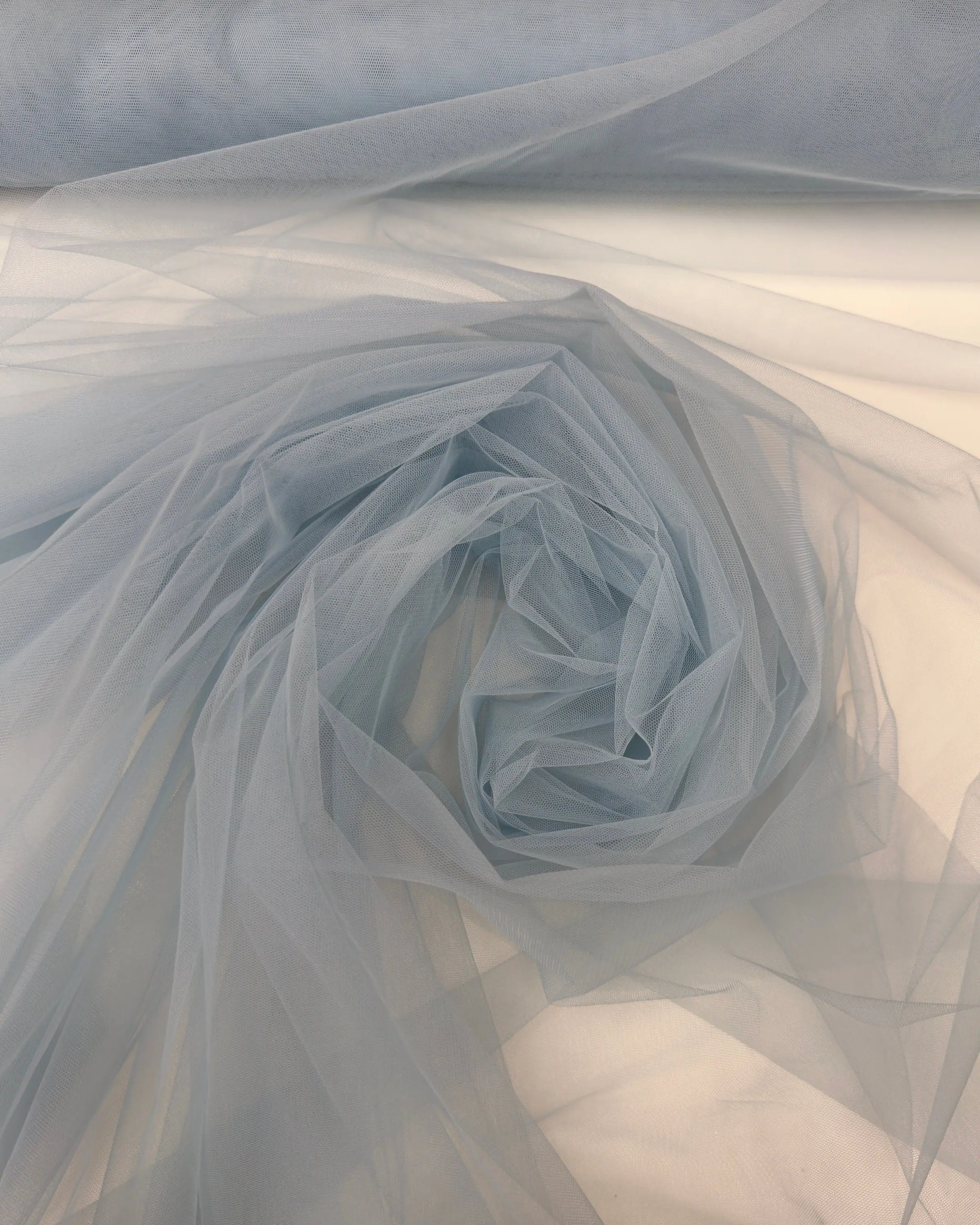 Dusty Blue Stretch Netting Fabric