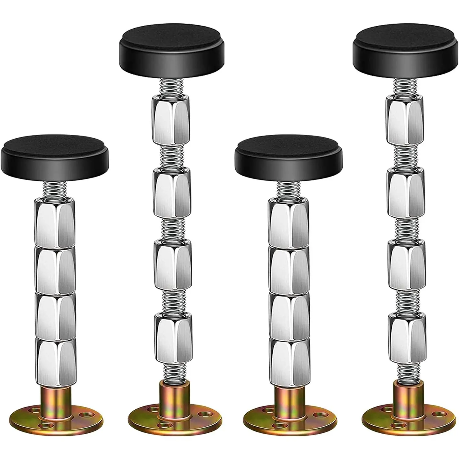 Adjustable Threaded Bed Frame Anti-Shake Tool for Bed, Headboard stoppers, Bedside Headboards  loosening Anti-Shake Fixer, 4 count, 27-138mm, Easy Install