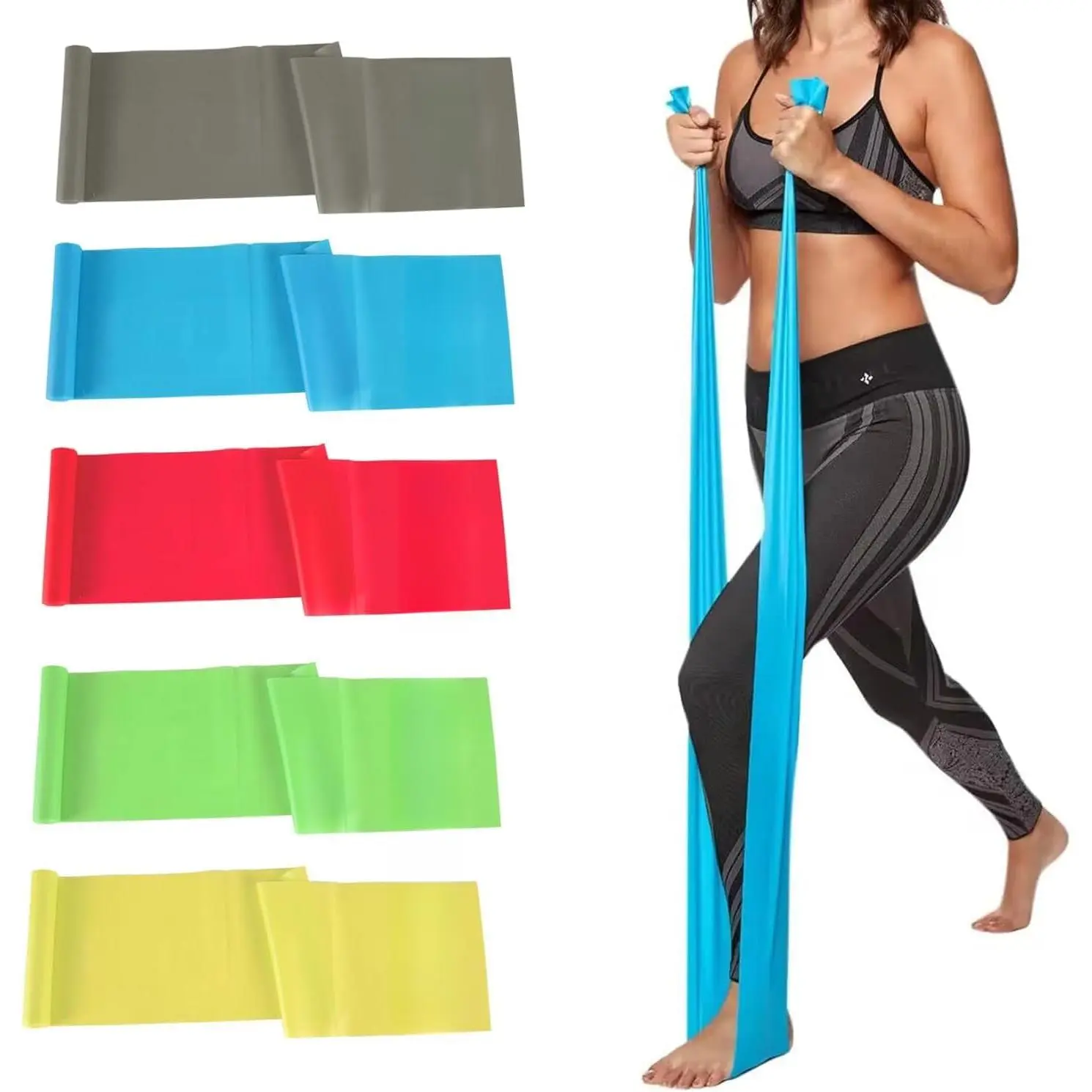 5 Pcs Professional Resistance Bands. Latex-Free, Elastic Band, Work Out Bands, Stretch Bands for Working Out Women or Men, Exercise Bands Set for Physical Therapy, Yoga, Pilates