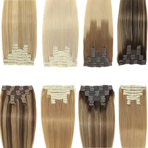 Clip in Hair Extensions Real Human Hair Clip in Extensions Remy Hair Extensions Clip in Human Hair  De Cabello Natural Clip  100g 10pcs 4c bundles