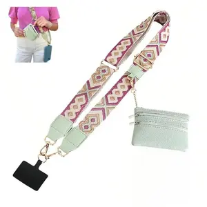 Clip and Go Strap for Phone With Wallet Crossbody, Phone Strap With Wallet, Phone Strap Crossbody With Zipper Pouch Wallet, Adjustable Mobile Phone Strap, Phone Sling, Phone Accessories, Cellphone