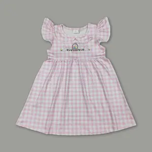 Toddler Girl Easter Summer Dress – Rabbit Embroidery, Soft Cotton