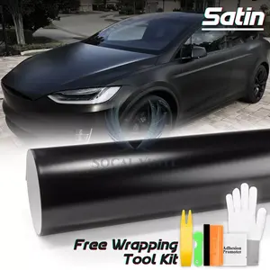 Premium Satin Black Matte Flat Vinyl Wrap Sticker Film DIY Decal Bubble Free