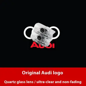2pcs LED For Audi A1A3 A4L A5 A6L A7 A8L Q3 Q5L Q7 Q8L Welcome Light Shadow Lamps Ghost Modification Decorative Door Laser Projection