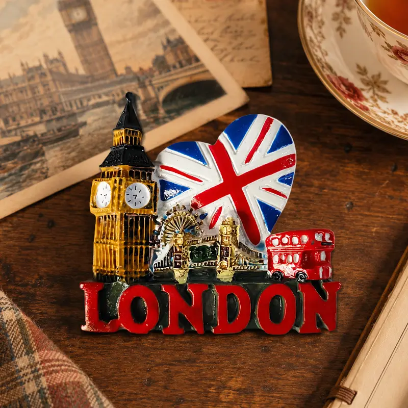 London UK Fashion Irregular Magnetic Refrigerator Magnet - Construction Travel Souvenir, Personalized Home Decor with Magnets for Kitchen Use