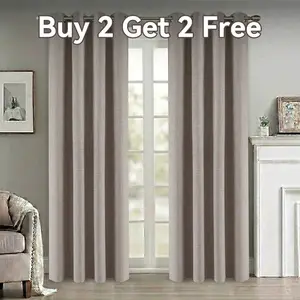Blackout  Curtains,Buy 2 Get 2 Free, 4pcs Grommet Top, Thermal Insulated, Heat Blocking Drapes for Cooler Indoor Temps, Energy Saving, Bedroom & Apartment