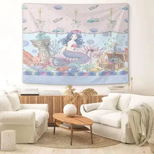 Mermaid Pattern Print Rug, Fashion Room Decoration, Unique Wall Art for Living Room and Bedroom, Perfect Gift Idea