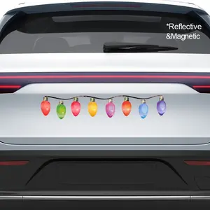 A/Two/Three Sets Of 8 Bulb Stickers And 3 Wire Stickers. Light Bulbs Car Stickers Magnetic Honeycomb Lattice Reflective Stickers Holiday Decorations Refrigerator Garage Door Stickers