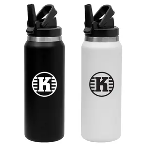Kastaplast 32oz Stainless Steel Water Bottle w/ Straw - Choose Color