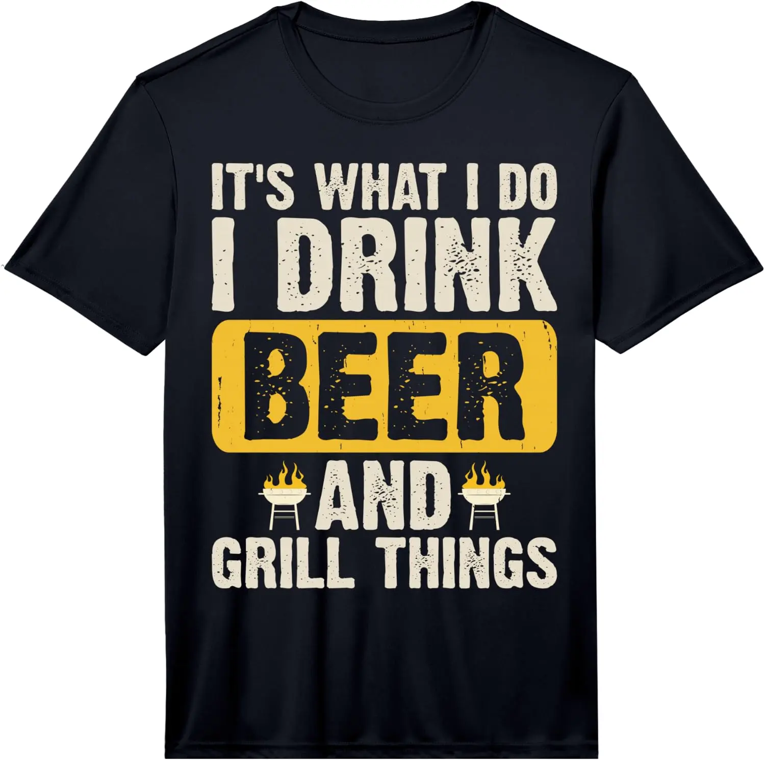Men's Retro Pitmaster Graphic Knit T-Shirt - Funny Round Neck Letter Print Top for Grill Masters, Summer Cookouts