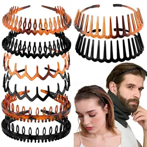 8 Pack Zig Zag Headbands for Women Vintage High Cranium U-shape Reversible Korean Headbands with Teeth for Women Gifts for Teen Girls