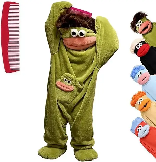 Big Mouth Monster onesie, silly monster onesie, plush matching family flannel onesie pajamas for kids & adults, oversized wearable blanket jumpsuit, soft plush cozy loungewear, TikTok viral funny monster costume (Shoes not included)