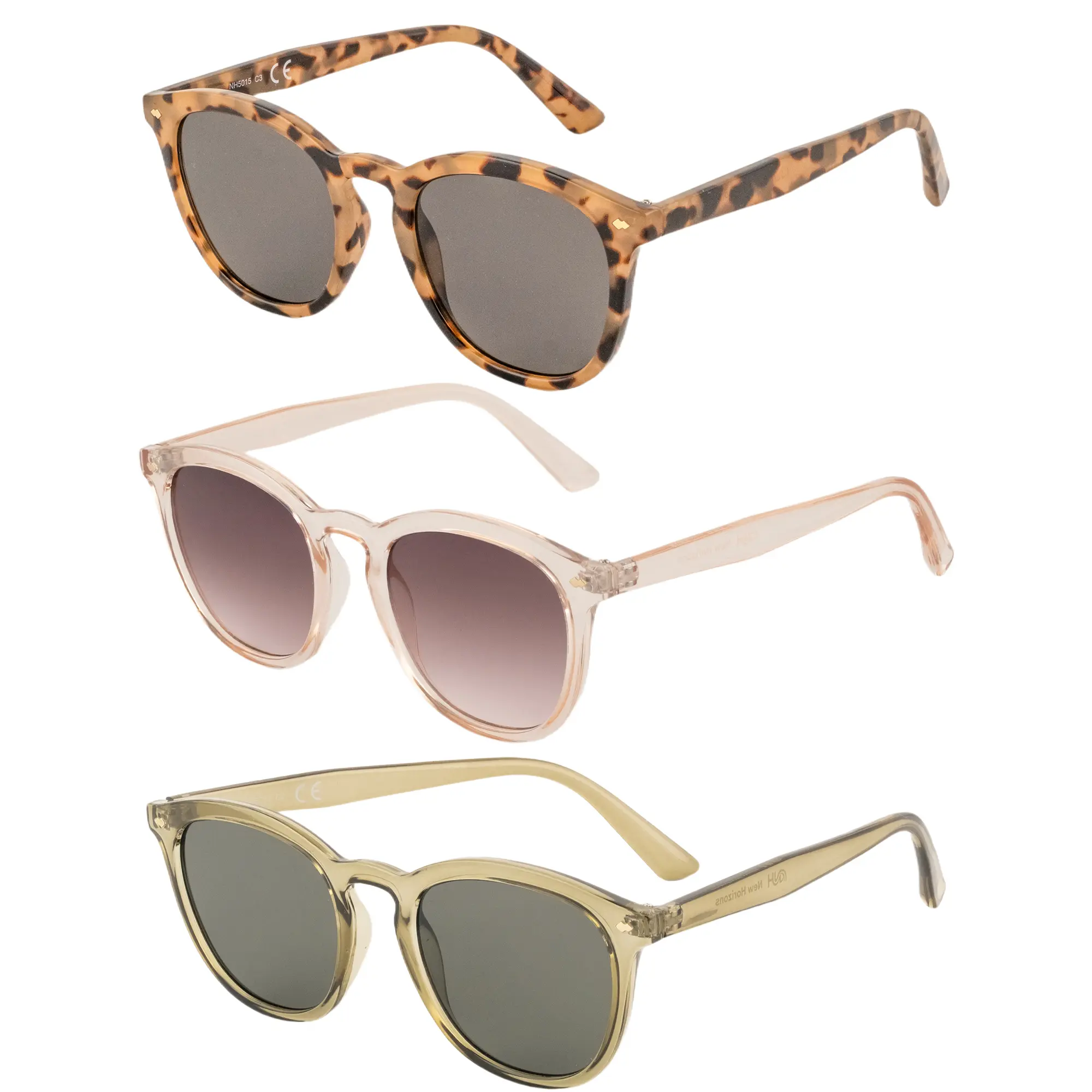 New Horizons Round Tortoise Shell Sunglasses for Men & Women, Polarised Lens with UV400 Protection, Stylish Lightweight Frame for Casual Driving, Stylish Accessories, Polycarbonate, Full Rim, Uv-Protection, Statement Frame Glasses, Ideal Gift, Pc