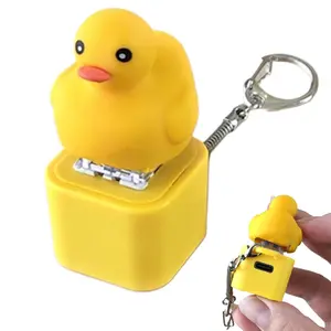 Quacking Duck Fidget Keychain - Hilarious USB Rechargeable Sensory Button Toy for Stress Relief, Portable Fun, Ideal Gift