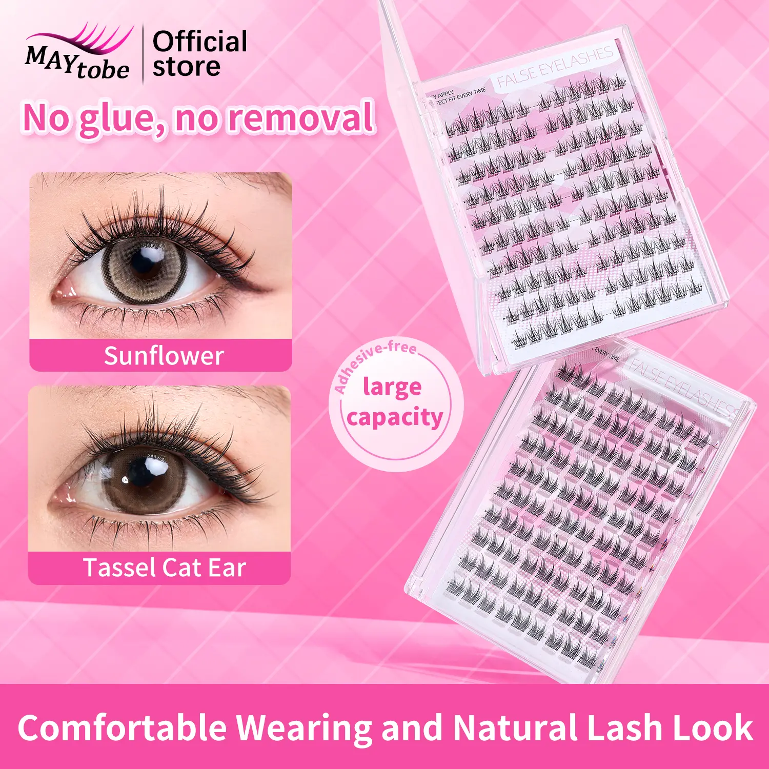 MAYtobe Wispy Individual Cosmetic Lashes, 90-140pcs Lightweight DIY Makeup Eyelash Extensions with C Curl, Contour-Enhancing Soft Comfortable False Lashes, Eyelashes Extensions