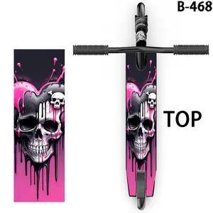 1 Piece Trendy Cool Sweet Cool Skull Scooter Sticker Personalized Scooter Decorative Sticker, Scooter DIY Decorative Sticker/Suitable for Scooter/Portable Folding Scooter/Heavy Scooter/City Commuter Scooter/Foldable Scooter/Sports Scooter/etc-