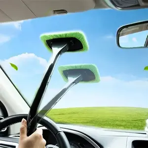 1pc car window glass cleaning tool, window cleaning brush kit, car interior wiper long handle