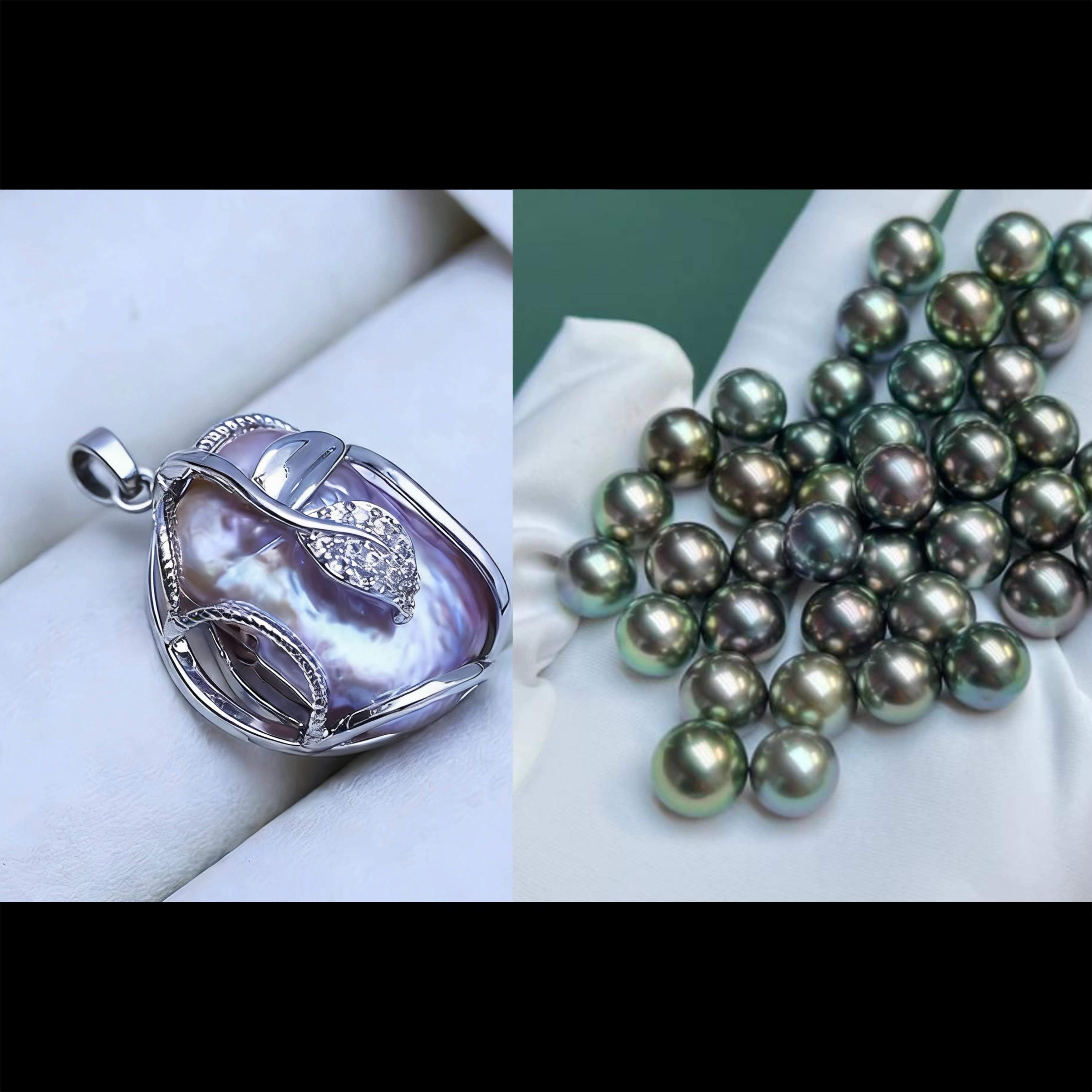 Pearl pendant+[live opening] Only 1 pcs BLACK Tahitian Seawater pearl as gift