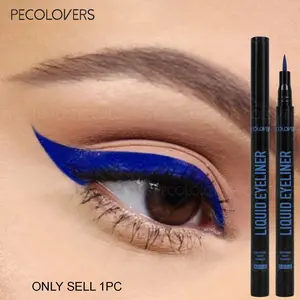 1PC 17-Color Waterproof Smudge-Resistant Eyeliner - Starlight Silvery Aurora, Blue Moonlight, Purple, Emerald Green Dual-Tip Eyeliner Multicolor Pen