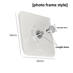 Heavy-Duty No-Drill Adhesive Wall Hooks, Stainless Steel Nail-Free Hangers